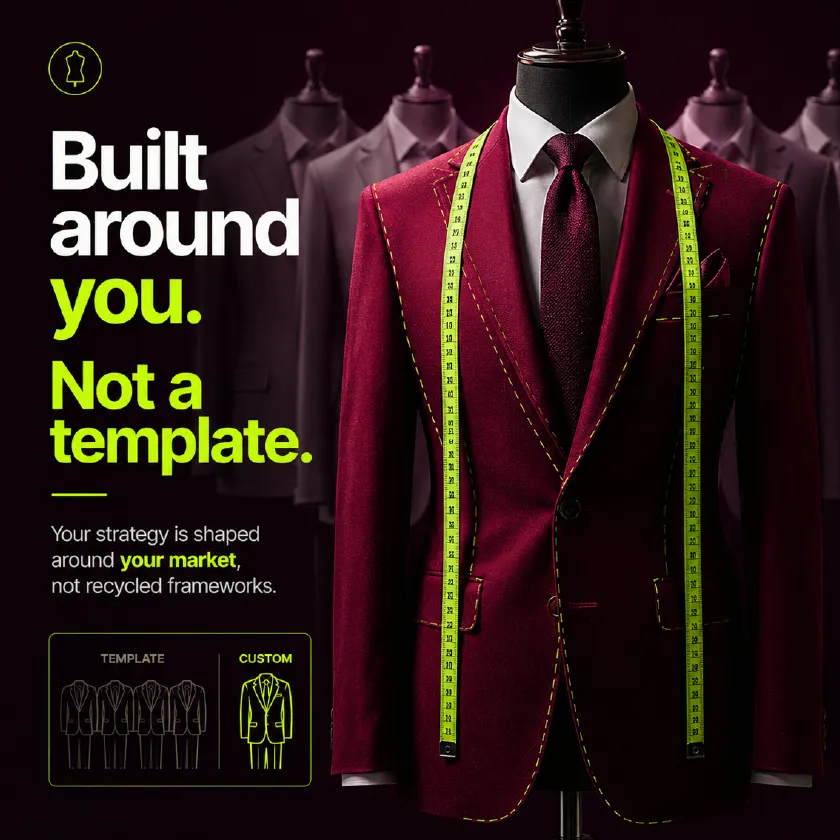 Built around you, not a template Everything is shaped around your business, not a generic playbook.